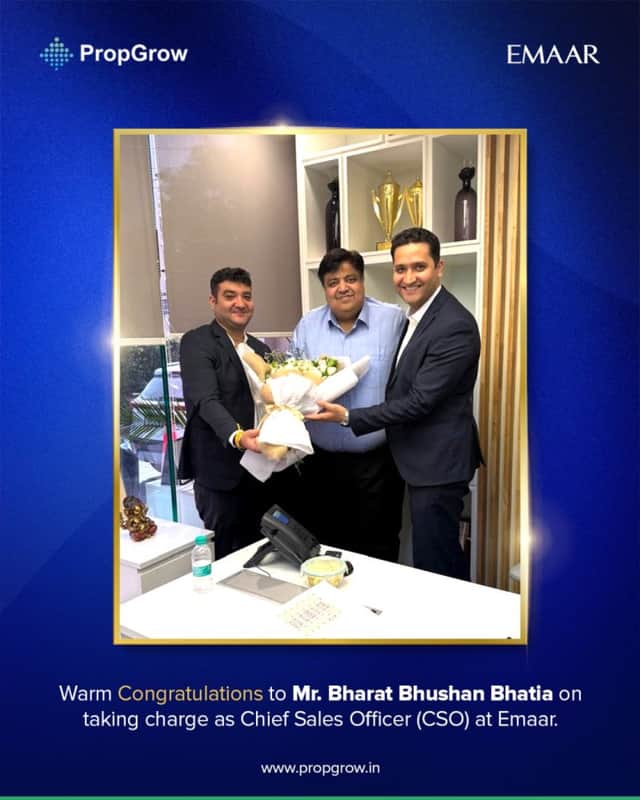 Congratulated to Mr. Bharat Bhushan Bhatia on joining Emaar India as Chief Sales Officer (CSO)